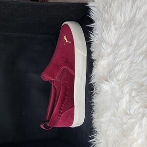 #67 Puma Women's Burgundy Slip-On Sneakers